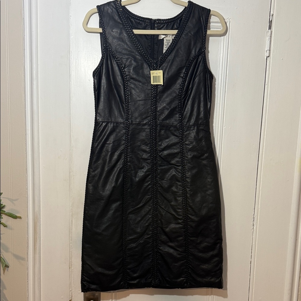 NWT Max Studio Black Faux Leather Mini Dress
HAS FLAWS AT SHOULDERS